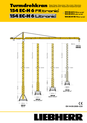 Toranjski kranovi - Grana kolica - Okretna na vrhu Liebherr 154 EC-H 6 FR.tronic
