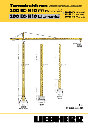 Toranjski kranovi - Grana kolica - Okretna na vrhu Liebherr 200 EC-H 10 FR.tronic