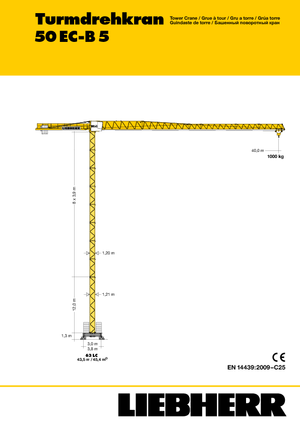 Toranjski kranovi - Grana kolica - Okretna na vrhu Liebherr 50 EC-B 5