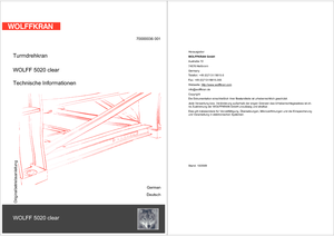 Toranjski kranovi - Grana kolica - Okretna na vrhu Wolffkran 5020.8 clear