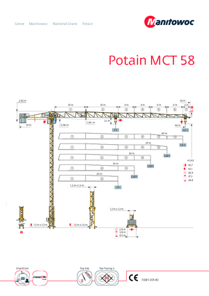 Toranjski kranovi - Grana kolica - Okretna na vrhu Potain MCT 58-2,5 t