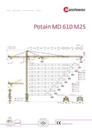 Toranjski kranovi - Grana kolica - Okretna na vrhu Potain MD 610 M 25