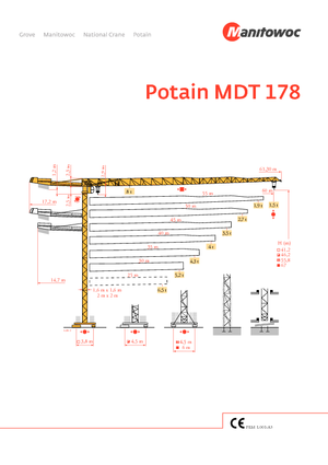 Toranjski kranovi - Grana kolica - Okretna na vrhu Potain MDT 178