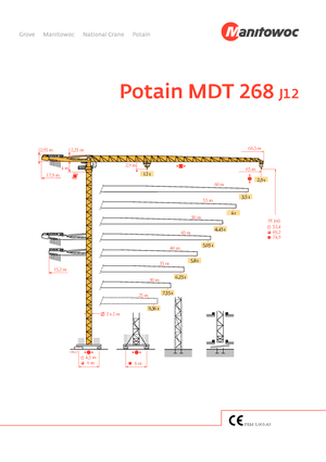 Toranjski kranovi - Grana kolica - Okretna na vrhu Potain MDT 268 J12