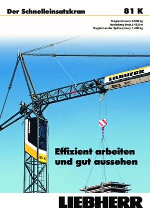 Toranjski kranovi - Grana kolica - Okretanje na dnu Liebherr 81 K