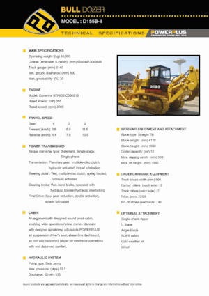 Buldožeri PowerPlus D155B-II