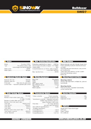 Buldožeri Sinoway SWD7