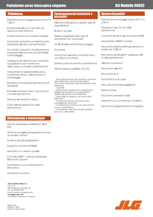 Teleskopska podizna platforma na kotačima JLG 600SC