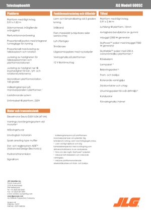Teleskopska podizna platforma na kotačima JLG 600SC