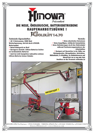 Zglobna podizna platforma na gusjenicama Hinowa Goldlift 14.70 IIIS