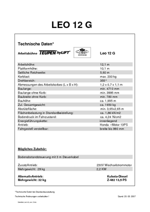 Zglobna podizna platforma na gusjenicama TEUPEN Leo 12 G