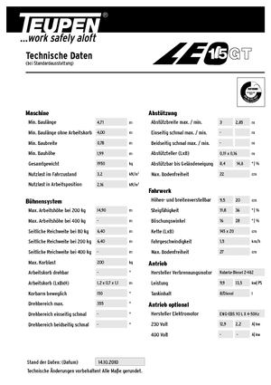 Zglobna podizna platforma na gusjenicama TEUPEN Leo 15 GT