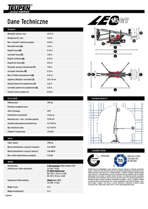 Zglobna podizna platforma na gusjenicama TEUPEN LEO15GT