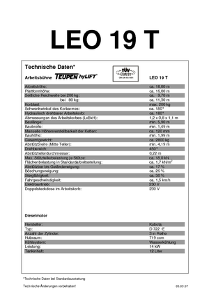 Zglobna podizna platforma na gusjenicama TEUPEN Leo 19 T