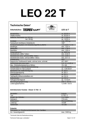 Teleskopska podizna platforma na kotačima TEUPEN Leo 22 T