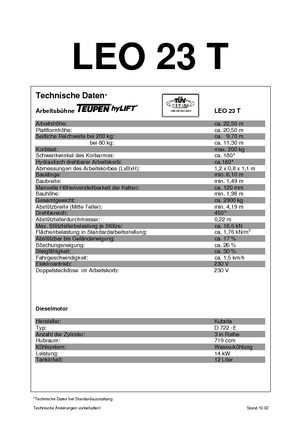 Teleskopska podizna platforma na kotačima TEUPEN Leo 23 T