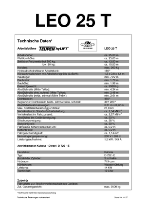 Teleskopska podizna platforma na kotačima TEUPEN Leo 25 T