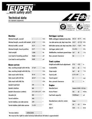 Teleskopska podizna platforma na kotačima TEUPEN LEO30T