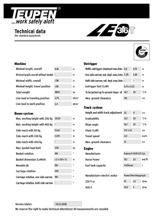 Teleskopska podizna platforma na kotačima TEUPEN LEO36T