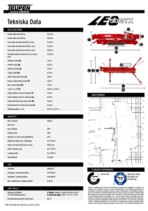 Zglobna podizna platforma na gusjenicama TEUPEN LEO50GTX