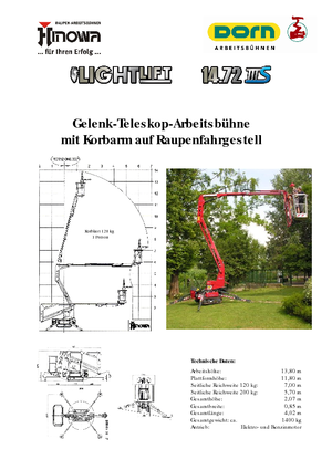Zglobna podizna platforma na gusjenicama Hinowa Lightlift 14.72 IIIS