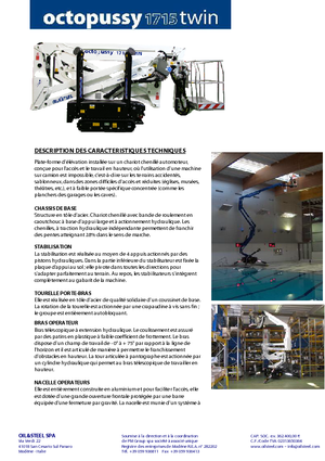 Zglobna podizna platforma na gusjenicama Oil & Steel Octopussy 1715 Twin