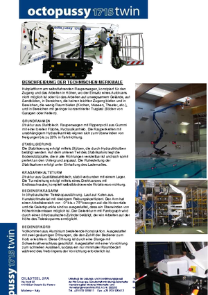 Zglobna podizna platforma na gusjenicama Oil & Steel Octopussy 1715 Twin