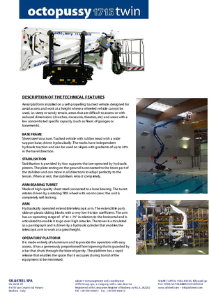 Zglobna podizna platforma na gusjenicama Oil & Steel Octopussy 1715 Twin