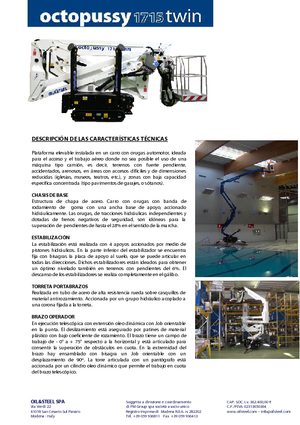 Zglobna podizna platforma na gusjenicama Oil & Steel Octopussy 1715 Twin