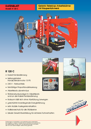 Zglobna podizna platforma na gusjenicama Bluelift - Rothlehner R 120 C
