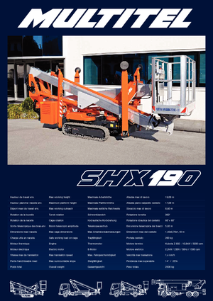 Zglobna podizna platforma na gusjenicama Multitel SHX 190