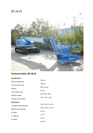 Teleskopska podizna platforma na kotačima Aichi SR18AJ