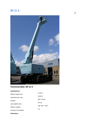 Teleskopska podizna platforma na kotačima Aichi SR21A