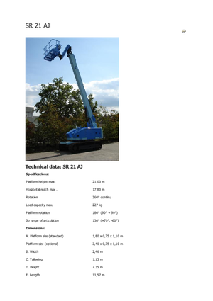 Teleskopska podizna platforma na kotačima Aichi SR21AJ