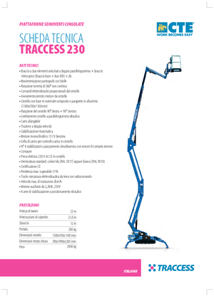 Zglobna podizna platforma na gusjenicama CTE Traccess 230