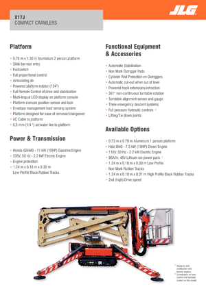 Zglobna podizna platforma na gusjenicama JLG X17J Plus