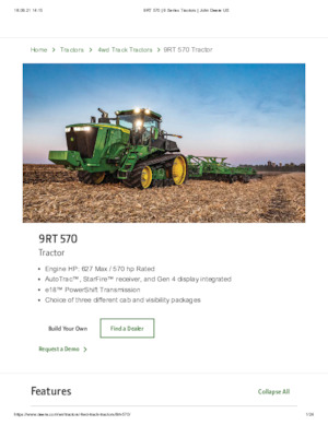 Traktori na gusjenicama John Deere 9RT 570