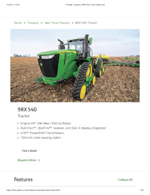 Traktori na gusjenicama John Deere 9RX 540