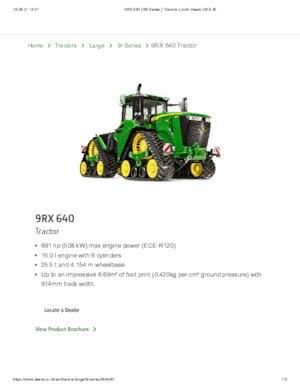 Traktori na gusjenicama John Deere 9RX 640
