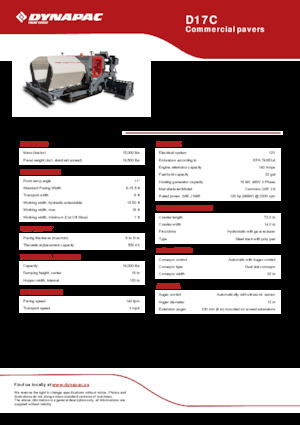 Asfaltni finišeri na gusjenicama Dynapac D17C