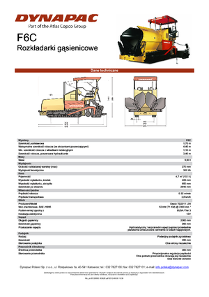 Asfaltni finišeri na gusjenicama Dynapac F 6 C