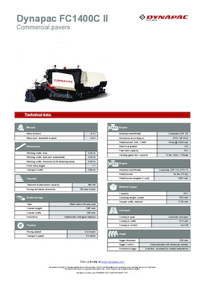 Asfaltni finišeri na gusjenicama Dynapac FC1400C II