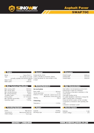 Asfaltni finišeri na gusjenicama Sinoway SWAP70C 