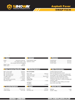 Asfaltni finišeri na gusjenicama Sinoway SWAP75CH