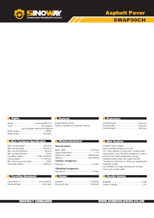 Asfaltni finišeri na gusjenicama Sinoway SWAP90CH