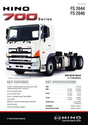 Tegljači - tegljačke jedinice Hino 700 FS 2844 6x4