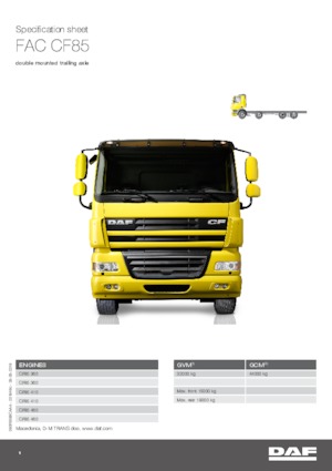 Krute šasije DAF CF 85.360 FAC