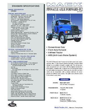 Tegljači - tegljačke jedinice Mack PINNACLE CA68 Conventional CHU602 MP8 4x2