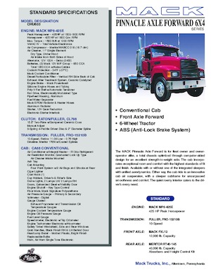 Tegljači - tegljačke jedinice Mack PINNACLE CA68 Conventional CHU603 MP8 6x4