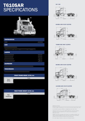 Tegljači - tegljačke jedinice Kenworth T610SAR 760mm Mid roof MX 15 6x4